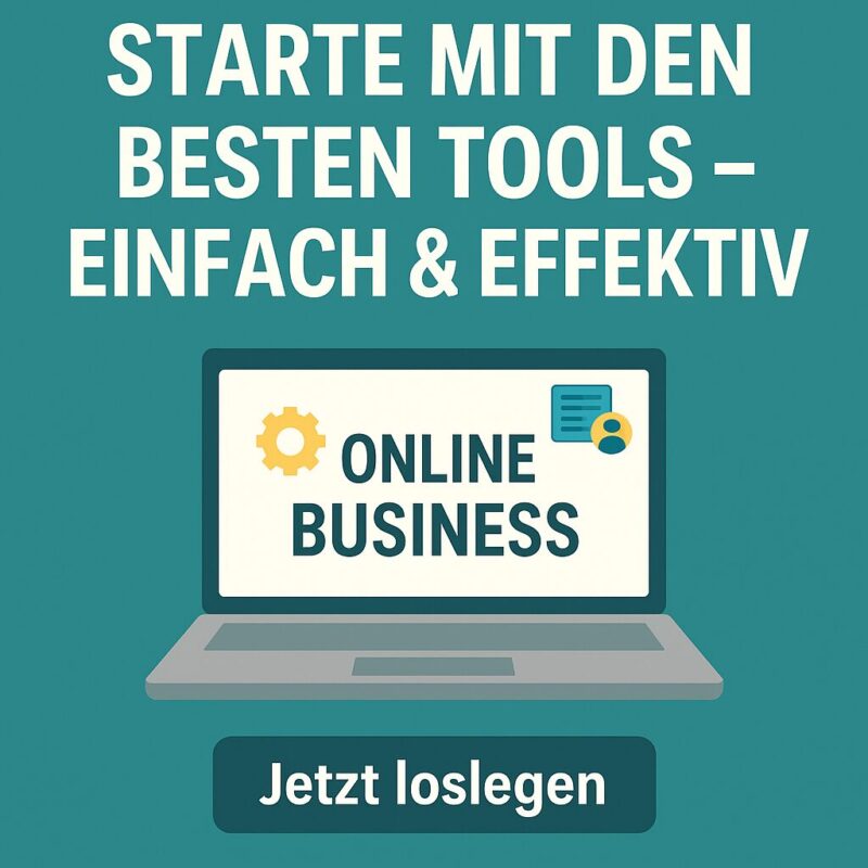 Digitale Darstellung von Tools für den einfachen Start ins Online-Business ohne Technikkenntnisse