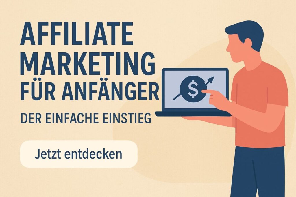 Banner mit Text Affiliate Marketing für Anfänger – so funktioniert das Provisionssystem wirklich