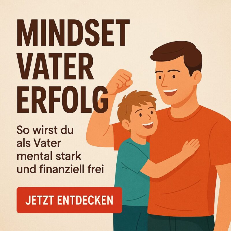 Vater mit starkem Mindset beim Aufbau seines Online-Systems