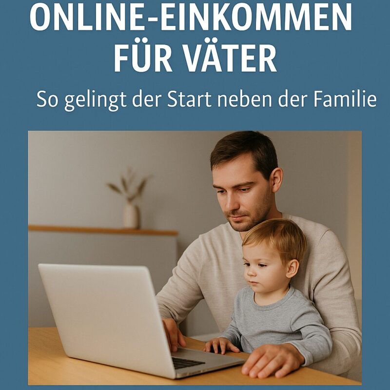Online-Einkommen für Väter – Vater mit Kind am Laptop