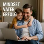 Vater arbeitet am Laptop für sein Online-Business – inspiriert durch seine Familie