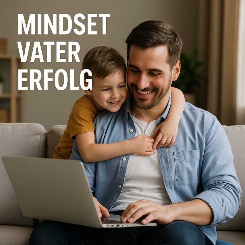 Vater arbeitet am Laptop für sein Online-Business – inspiriert durch seine Familie