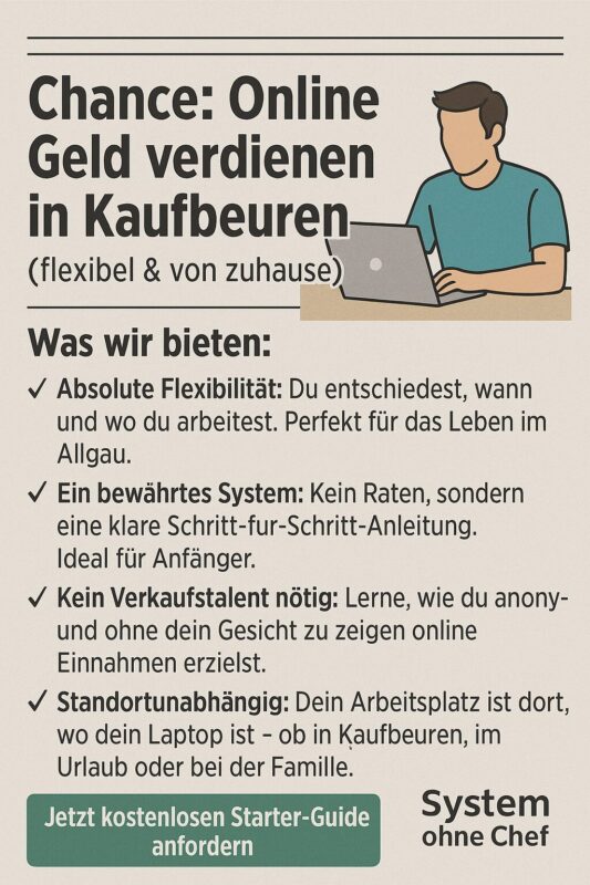 Vater arbeitet flexibel von zuhause am Laptop – Symbol für einen Nebenjob in Kaufbeuren.