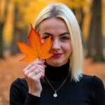 Die Autorin Lenka steht nachdenklich in einem herbstlichen Wald und fasst den Entschluss, ihre Zukunft selbst zu gestalten.