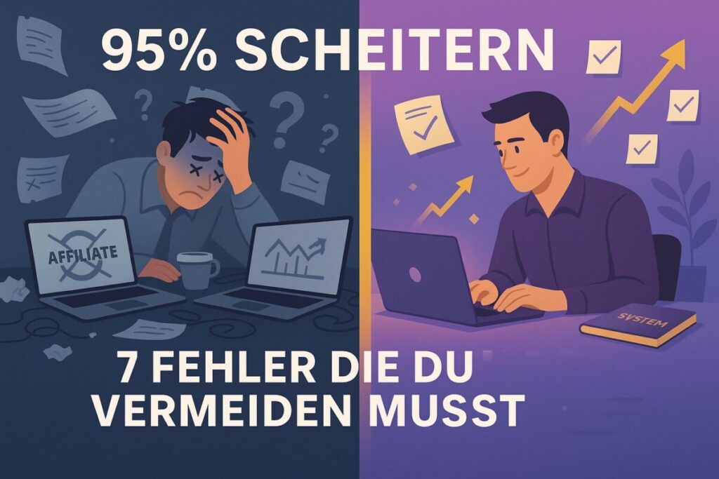 Affiliate Marketing Fehler: Vergleich zwischen 95% die scheitern und 5% die erfolgreich sind