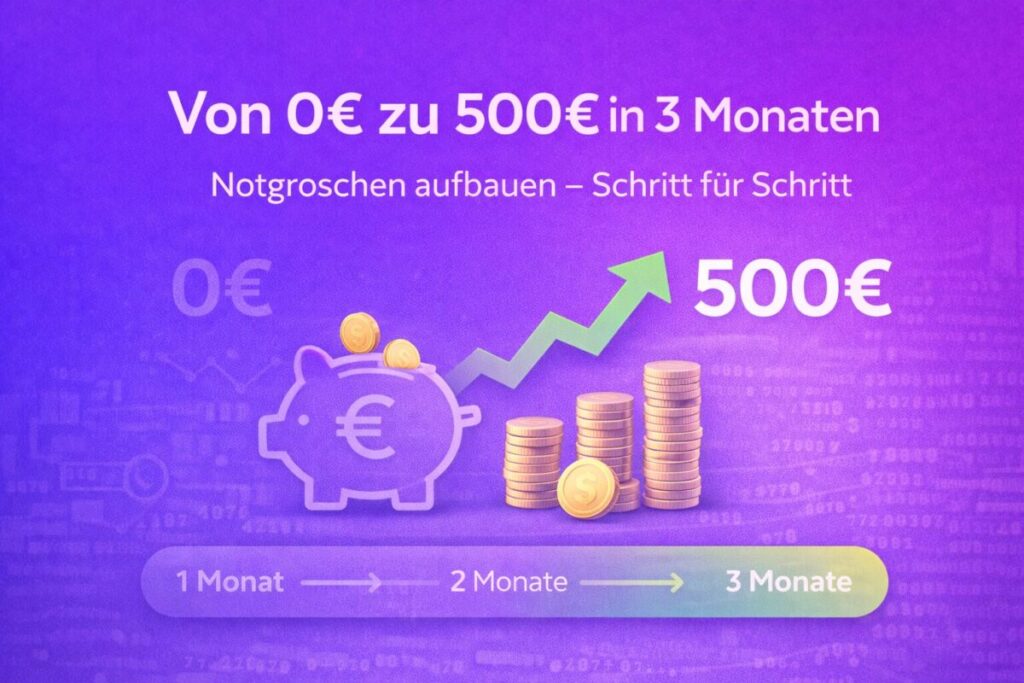 Notgroschen aufbauen Familie - Von 0 Euro zu 500 Euro in 3 Monaten Schritt für Schritt Plan