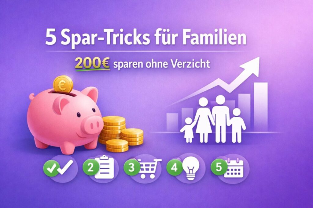 Spar-Tricks Familien - 200 Euro pro Monat sparen ohne Verzicht 5 einfache Tipps