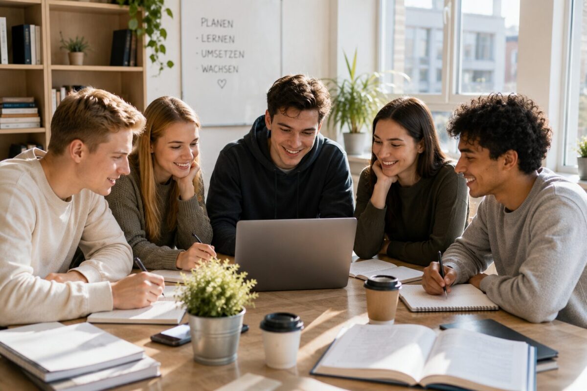 Studentin lernt Affiliate Marketing neben Studium oder Ausbildung