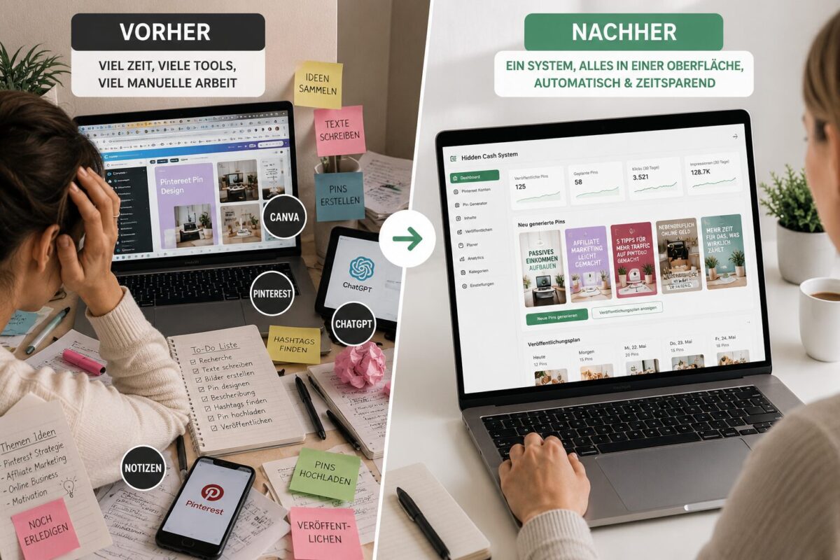 Vergleich zwischen täglichem Social Media Posting und automatisierter Pinterest Sichtbarkeit