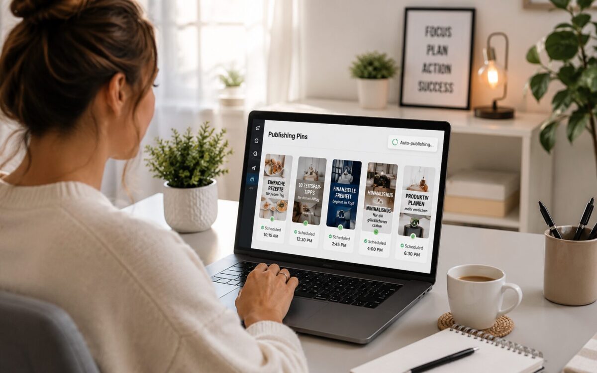 KI Software erstellt Pinterest Pins für digitale Produkte und Affiliate Angebote
